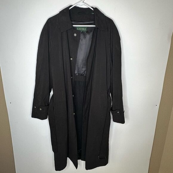 Ralph Lauren Black Trench Coat in Size 40R - Picture 6 of 15